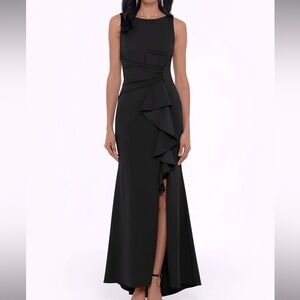 Betsy & Adam Black Sleeveless Gown